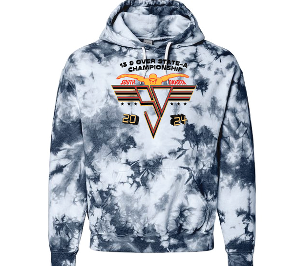 South Dakota 13+ Champs Tie-Dye Hoodie 2024