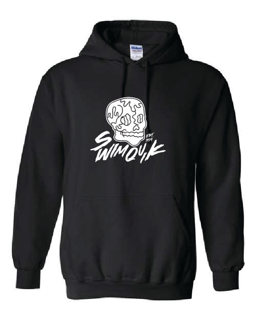 White Swim Quik Skull Hoodie