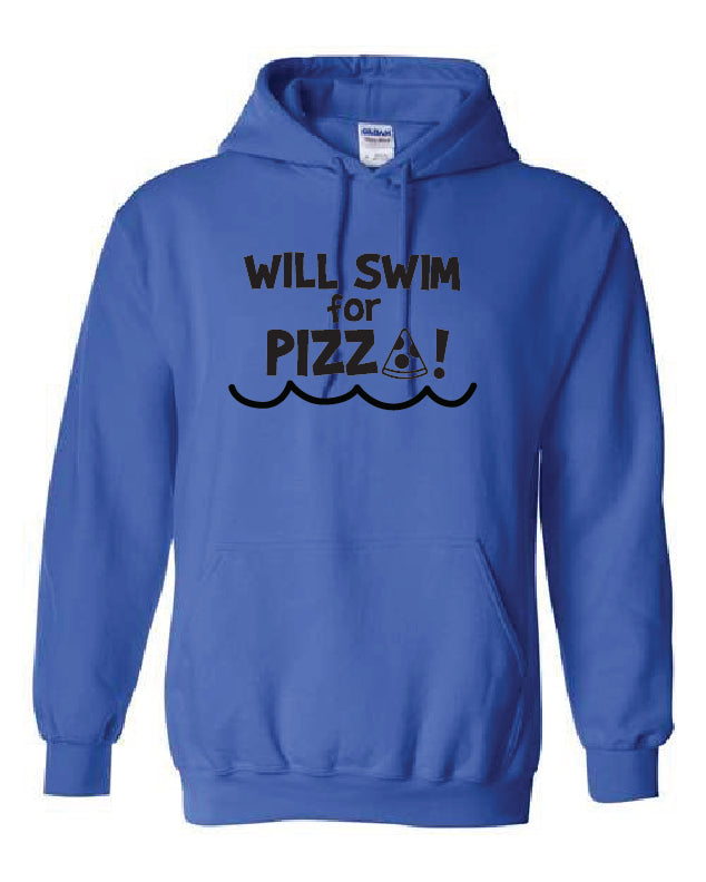 Will Swim for Pizza Hoodie