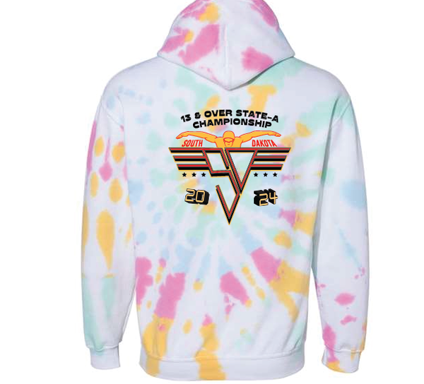 South Dakota 13+ Champs Tie-Dye Hoodie 2024