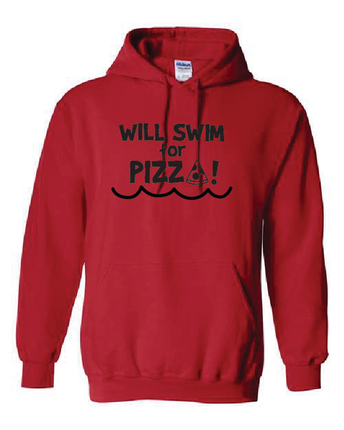 Will Swim for Pizza Hoodie