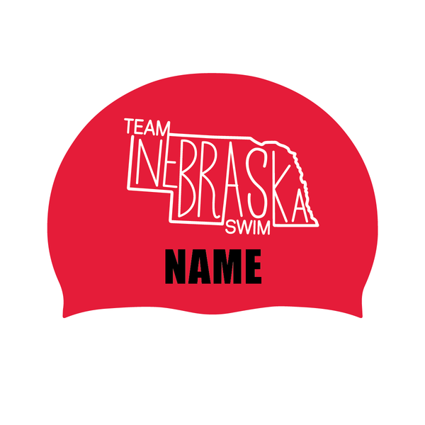 Team Nebraska (Set of 2) Personalized Swim Caps